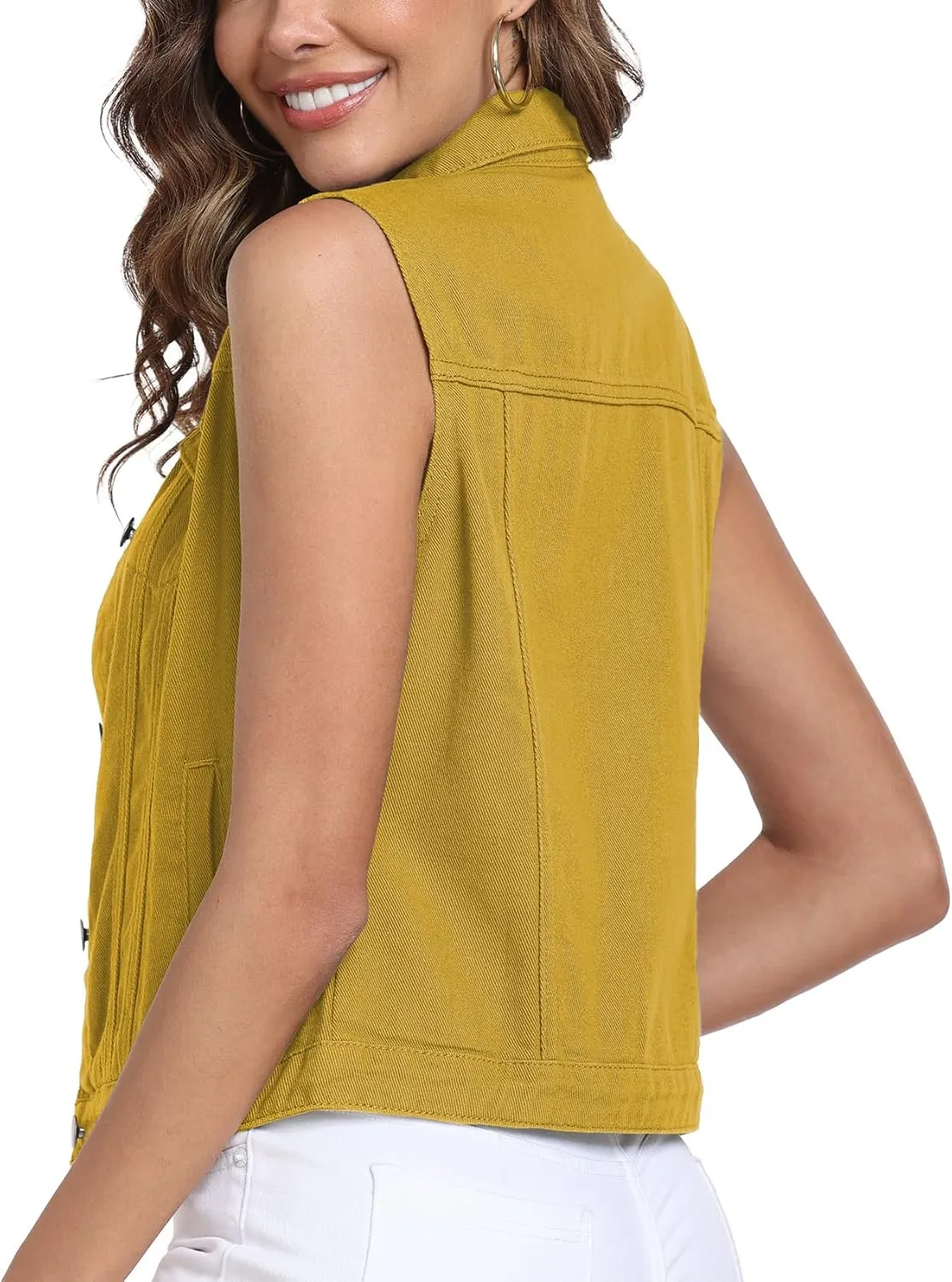 Xeoxarel Women's Denim Vest, Sleeveless Jean Jacket (XS-XXL)