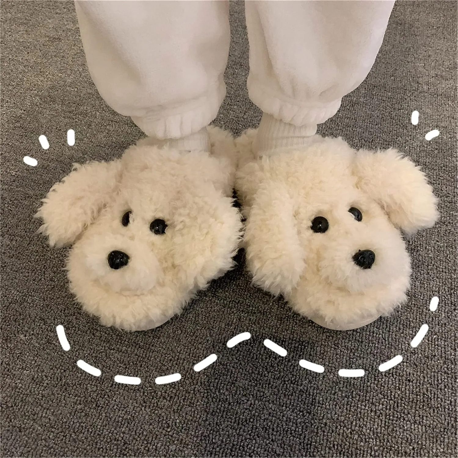YILANLAN Women's Cartoon Animal Dog Home Cute Slippers - Warm Winter Slippers
