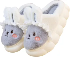 YILANLAN Women's Cute Animal Slippers - Funny Cartoon Winter Plush Thick Soled Slippers