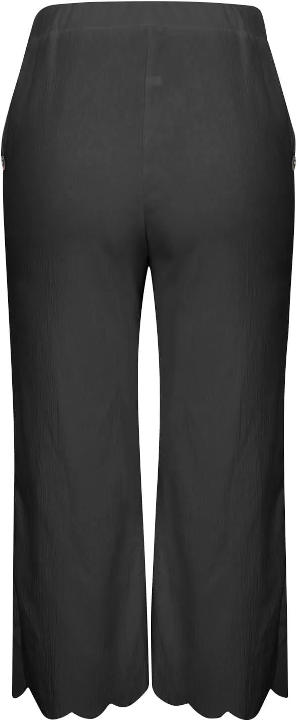 ZDRZK High Waisted Linen Pants for Women Summer 2023 Casual Wide Leg Pants with Pockets Loose Comfy Cropped Lounge Trousers